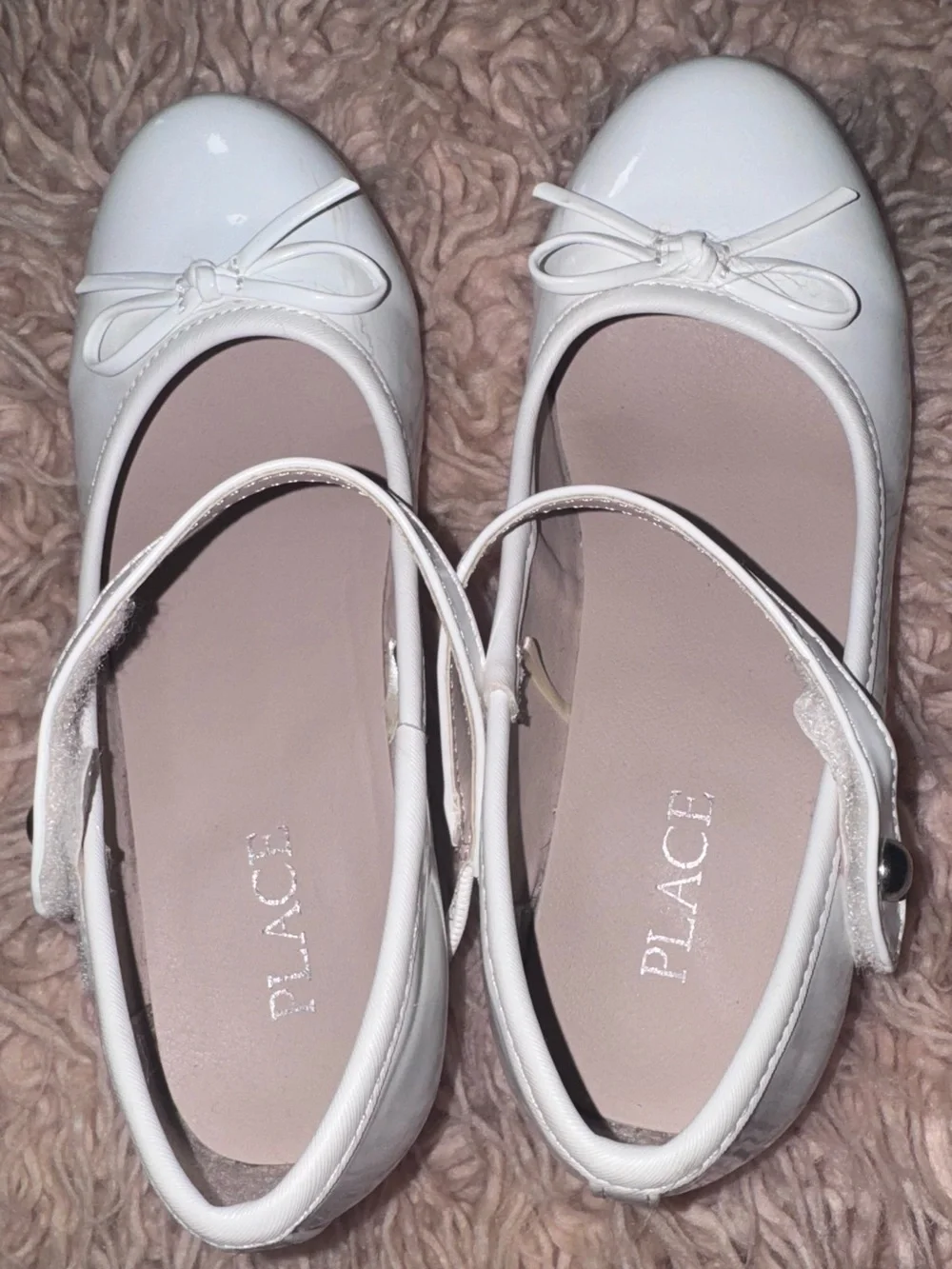The Children's Place White Bow Mary Jane Flats with Ankle Strap